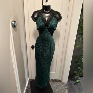 Cheetah Green Cutout dress